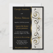 結婚式招待状 ゴールド ブラック クリーム エレガント スパイラル 招待状 (裏面)