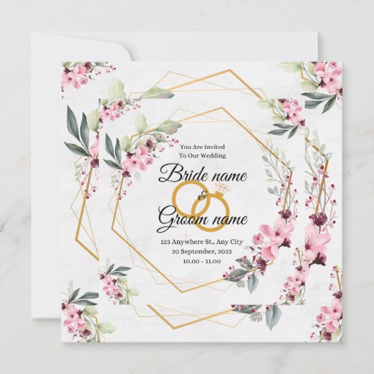 結婚式招待状 サンキューカード (正面)