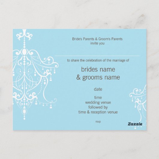 結婚式招待状::シャンデリア ポストカード (裏面)