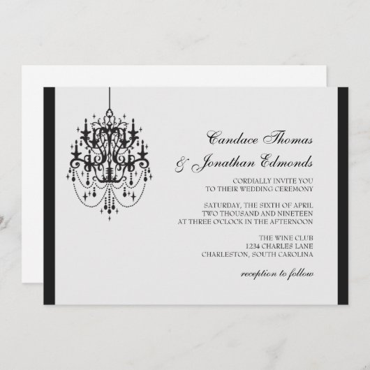 結婚式招待状|シャンデリア|lgr 招待状 (正面/裏面)