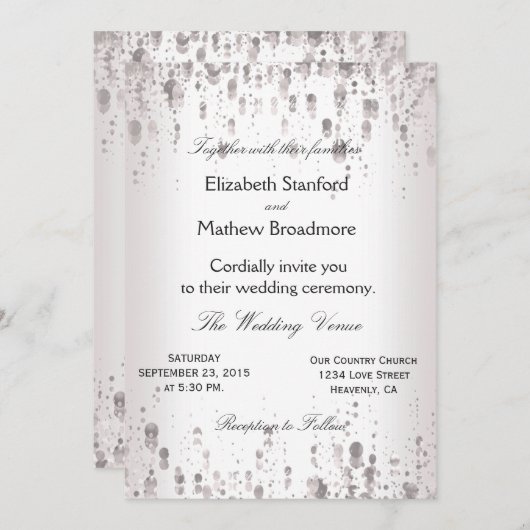 結婚式招待状 |シルバーグリッター 招待状 (正面/裏面)