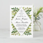 結婚式招待状-シンプルグリーンウェディング招待 招待状 (スタンド正面)