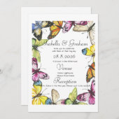 結婚式招待状-シンプルバタフライデザイン 招待状 (正面/裏面)