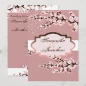 結婚式招待状 ダスティローズ ピンク 桜 招待状 (正面/裏面)