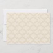 結婚式招待状-ダマスク織の波が付いている麻布 招待状 (裏面)
