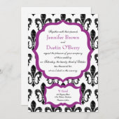 結婚式招待状|ニューオーリンズ|暗い赤紫色2 招待状 (正面/裏面)