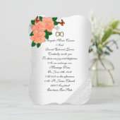 結婚式招待状 ハイビスカスと蝶 招待状 (スタンド正面)