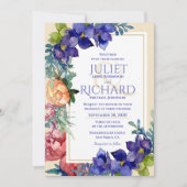 結婚式招待状 | ハッピー フラワーズ ウォーターカラー 招待状 (正面)