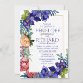 結婚式招待状 |ハピネスフローラ水彩 招待状 (正面)