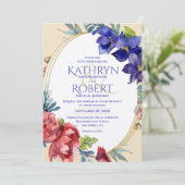 結婚式招待状 |ハピネスフローラ水彩 招待状 (スタンド正面)