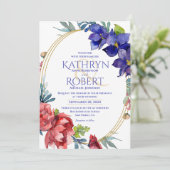 結婚式招待状 |ハピネスフローラ水彩 招待状 (スタンド正面)