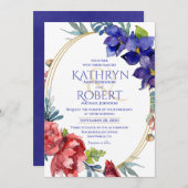 結婚式招待状 |ハピネスフローラ水彩 招待状 (正面/裏面)