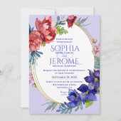 結婚式招待状 |ハピネスフローラ水彩 招待状 (正面)