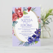 結婚式招待状 |ハピネスフローラ水彩 招待状 (スタンド正面)