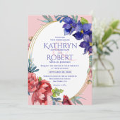 結婚式招待状 |ハピネスフローラ水彩 招待状 (スタンド正面)