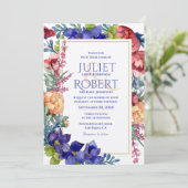 結婚式招待状 |ハピネス水彩フローラ 招待状 (スタンド正面)