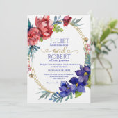 結婚式招待状 |ハピネス水彩フローラ 招待状 (スタンド正面)