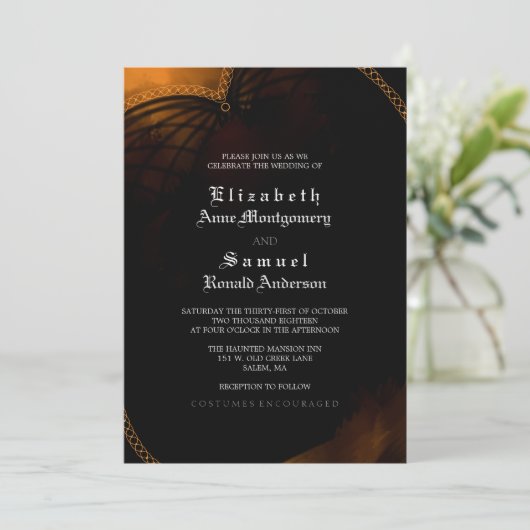 結婚式招待状-ハロウィーンゴシエレガントック 招待状 (スタンド正面)