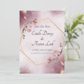 結婚式招待状-バラ金ゴールド 招待状 (スタンド正面)