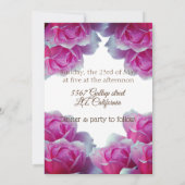 結婚式招待状、ピンクのバラ 招待状 (裏面)