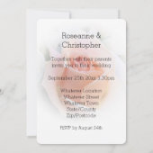 結婚式招待状 ピンクの桃色のバラの花 招待状 (裏面)