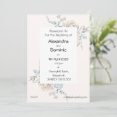 結婚式招待状 – ピンクブルーバラ 招待状 (スタンド正面)