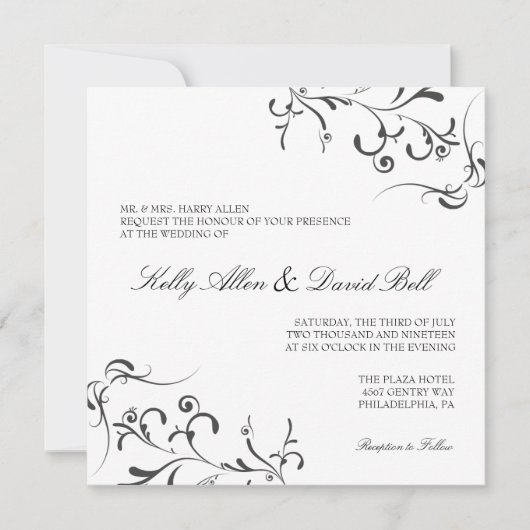 結婚式招待状|フローラグレースII|wblk 招待状 (正面)