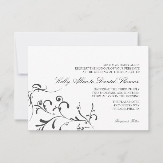 結婚式招待状 | フローラル グレイス |wb 招待状 (正面)