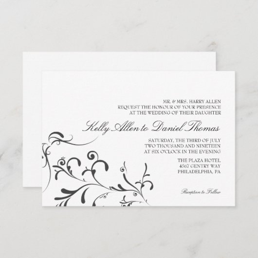 結婚式招待状|フローラ猶予|wb 招待状 (正面/裏面)