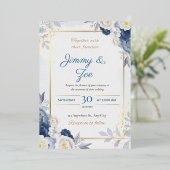 結婚式招待状、フローラ結婚式招待状 箔招待状 (立ち正面)
