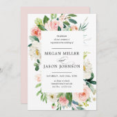 結婚式招待状、フローラ、エレガント、クラシック 招待状 (正面/裏面)