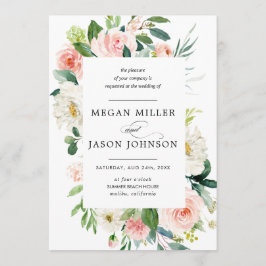 結婚式招待状、フローラ、エレガント、クラシック 招待状