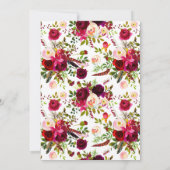 結婚式招待状 – ブルゴーニュフローラ、羽根 招待状 (裏面)