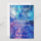 結婚式招待状 |ブルーウォーターカラースクリプト 招待状 (正面)