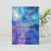 結婚式招待状 |ブルーウォーターカラースクリプト 招待状 (スタンド正面)