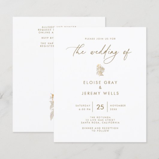 結婚式招待状 |ベラ (正面/裏面)