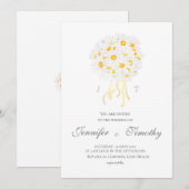 結婚式招待状 ボタニカル 白 デイジー 招待状 (正面/裏面)