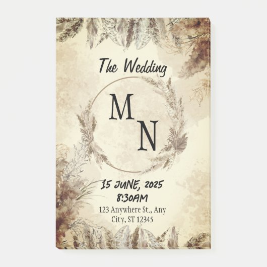 結婚式招待状 ポストイット (正面)