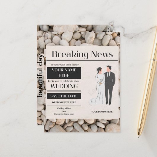 結婚式招待状 ポストカード (正面/裏面インサイチュ)