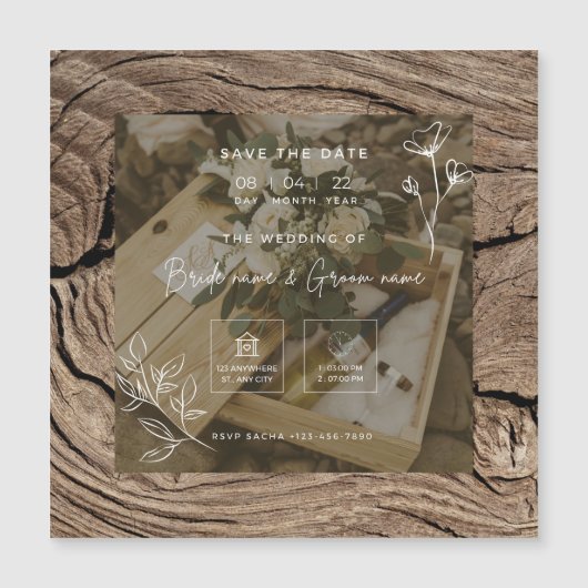 結婚式招待状 マグネット招待状 (正面)