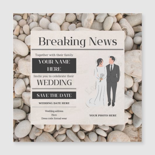 結婚式招待状 マグネット招待状 (正面)