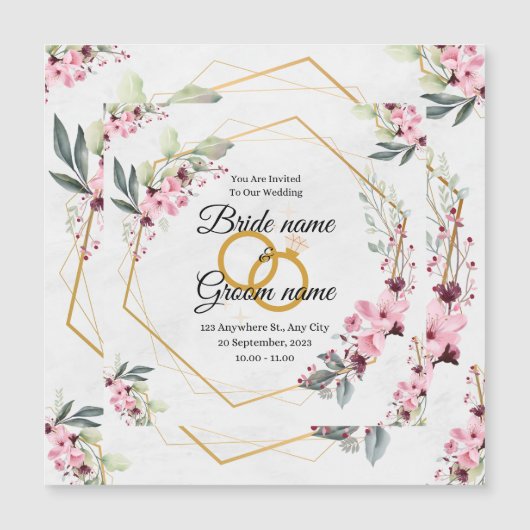 結婚式招待状 マグネット招待状 (正面)