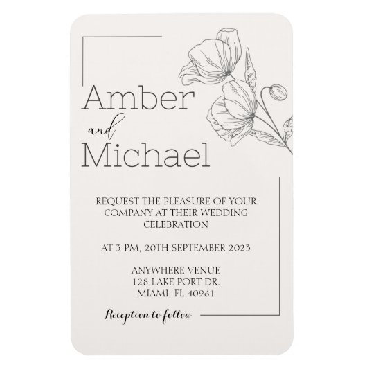 結婚式招待状 マグネット (縦)