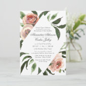 結婚式招待状 | モダンエレガント赤面フローラ 招待状 (スタンド正面)