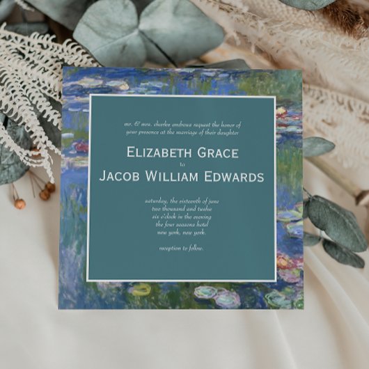 結婚式招待状//モネの《植物》スイレン 招待状