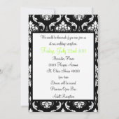 結婚式招待状 モノグラム ダマスク 黒 招待状 (裏面)