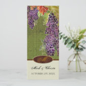 結婚式招待状 モノグラム 秋 グレープ リーフ 招待状 (スタンド正面)