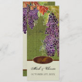 結婚式招待状 モノグラム 秋 グレープ リーフ 招待状 (正面/裏面)