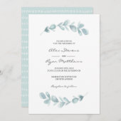 結婚式招待状 |ユーカリの庭の水彩 招待状 (正面/裏面)