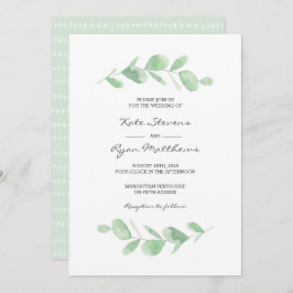 結婚式招待状 |ユーカリの庭の水彩 招待状